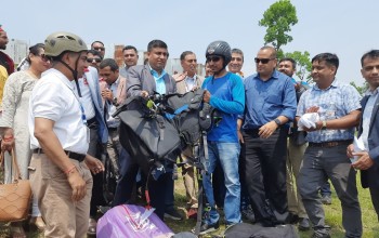 पोखराको आकाशमा सुरु भयो खुला प्याराग्लाइडिङ प्रतियोगिता 